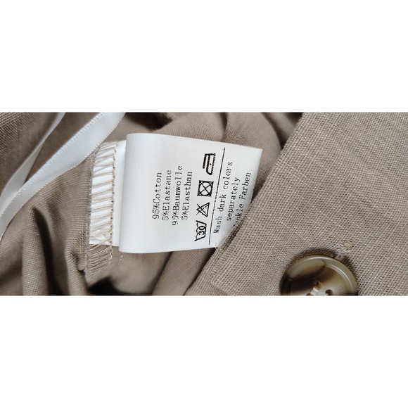 Belle‎ Poque Beige XL Shorts Cotton Stretch Women's Retro Beach Cuffed NWT - Picture 2 of 9